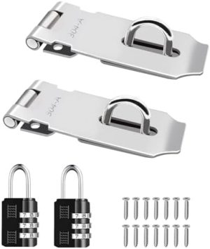 2 kpl Ovilukko Hasp Latch, 3 tuuman 304 ruostumattomasta teräksestä valmistettu turvalukko, Hasp Lock Latch, saranalukko padlock ruuveilla porteille, oville, kaapeille, vaatekaapeille ja muille.  |  Lukot ja kiinnikkeet Lukot ja kiinnikkeet Lukot ja kiinnikkeet