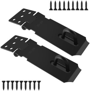 2 Pack 4 Tuuman Padlock Latch -lukko Ruuvien kanssa, 304 Ruostumattomasta Teräksestä Valmistettu Hasp Lock Latch Matta Musta Oven Lukko Hasp Latch Ovelle, Varastolle, Kaapille, Turvallinen Padlock Latch Hasp Lock (Musta)  |  Lukot ja kiinnikkeet Lukot ja kiinnikkeet Lukot ja kiinnikkeet