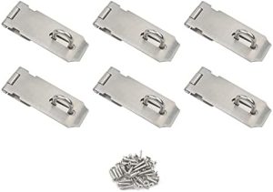 6 Pack Padlock Hasp Latch, 4 tuuman ruostumattomasta teräksestä valmistettu turvallisuusoven lukko, joka sopii huonekaluille, kaapeille, laatikoille, kaapeille ja vaatekaapeille.  |  Lukot ja kiinnikkeet Lukot ja kiinnikkeet Lukot ja kiinnikkeet