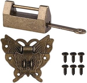 Antiikkiset kiinalaiset lukot avaimella ja salpalukolla, vintage-korulahja laatikko koristeellinen padlock-lukko tarvikkeet puulaatikolle, pieni lukko  |  Lukot ja kiinnikkeet Lukot ja kiinnikkeet Lukot ja kiinnikkeet