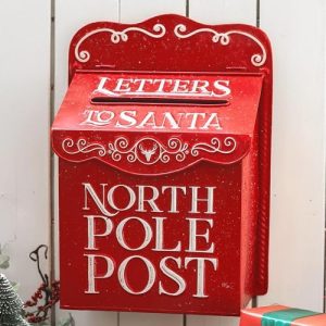 Joulupukin kirjeet postilaatikko seinäasennus Pohjoisnavan posti vintage postilaatikko punainen postilaatikko koristelu joulu maalaistalon sisustus  |  Postilaatikot ja tarvikkeet Postilaatikot ja tarvikkeet Postilaatikot ja tarvikkeet