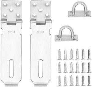 Lukitusriipus Ovelukot, 5 tuuman raskas 304 ruostumaton teräs turvallisuusriipukset padlockille, 2 mm ylimääräinen paksu ovilukko 18 kiinnityspultilla (2 pakkausta)  |  Lukot ja kiinnikkeet Lukot ja kiinnikkeet Lukot ja kiinnikkeet