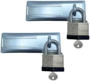 Nuset 6″ Yksinkertainen Käänteinen Lukkokohde, jossa On Pyöristetyt Reunat ja Laminoitu 2″ Padlock, joka On Varustettu Iskunvaimentimella, Avainyhteensopiva, 2 Kappaleen Setti  |  Lukot ja kiinnikkeet Lukot ja kiinnikkeet Lukot ja kiinnikkeet