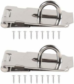 Ovenlukot Hasp Latch | Royabolt | 3 tuuman 2 pakkaus ruostumatonta terästä turvallinen padlock-lukitus Hasp Lock Latch, Extra paksu porttilukko Hasp ruuveilla (3 tuumaa)  |  Lukot ja kiinnikkeet Lukot ja kiinnikkeet Lukot ja kiinnikkeet