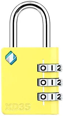 Xd35-yhdistelmälukko, 3-numeroinen padlock koulujen liikuntahalleihin, urheilukaappeihin, aitoihin, työkalulaatikoihin, laatikoihin, haspivarastointiin (1-pakkaus, keltainen)  |  Lukot ja kiinnikkeet Lukot ja kiinnikkeet Lukot ja kiinnikkeet